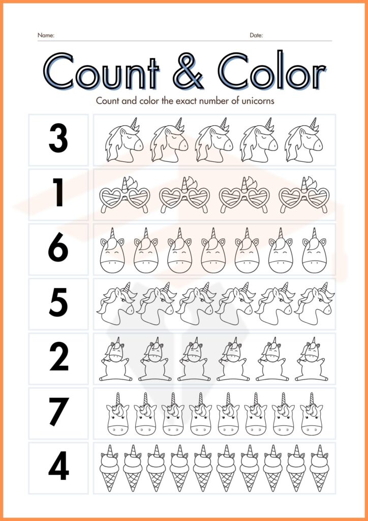 COUNT AND COLOR PREP WORKSHEETS 3