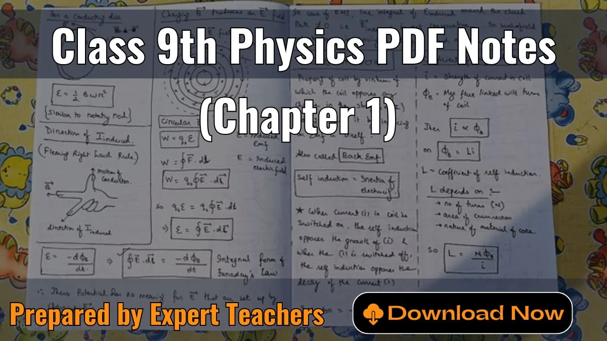 Class 9 Physics Notes Chapter 1 PDF Download- Solved Notes