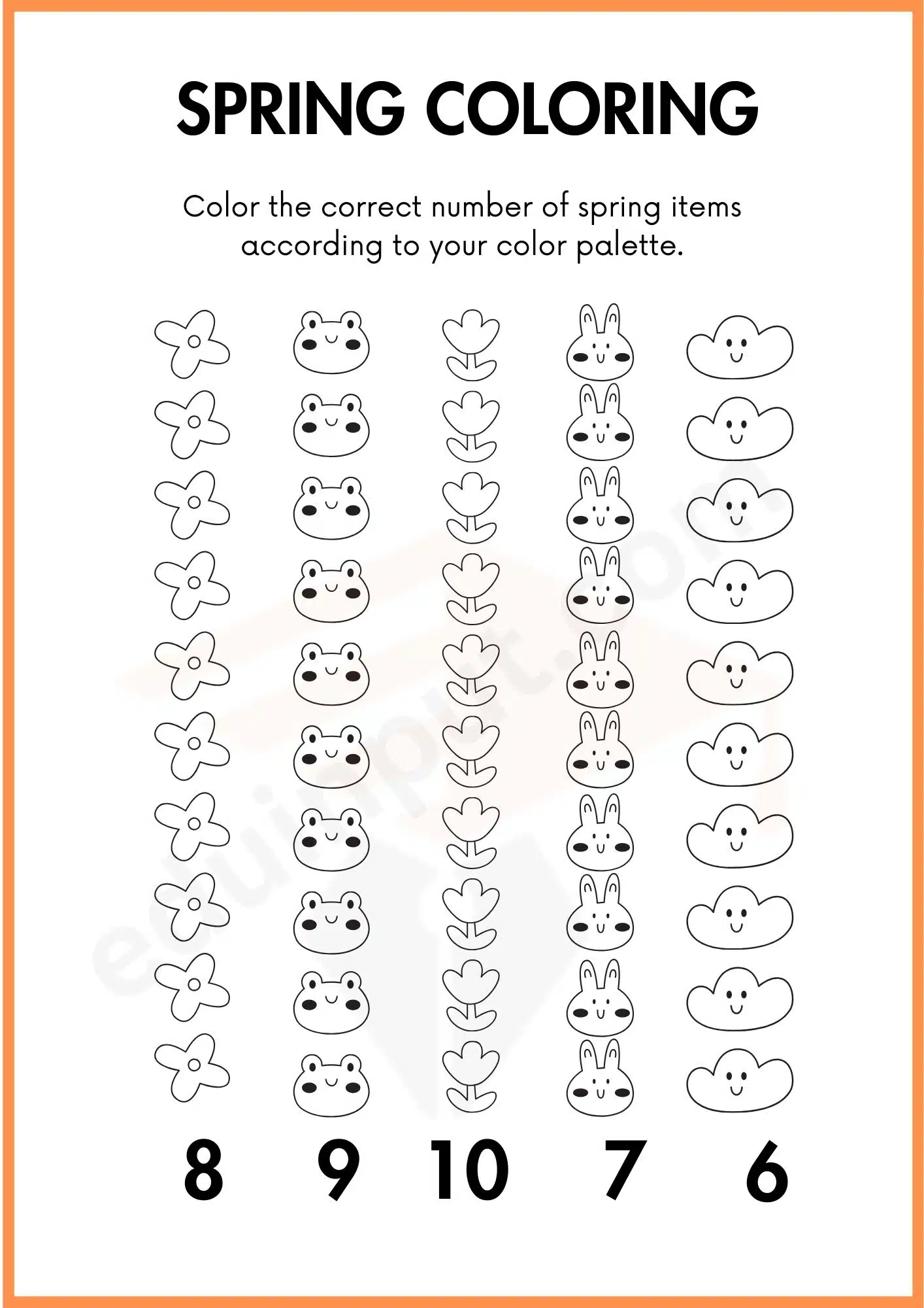 Spring Math Worksheets for Kindergarten