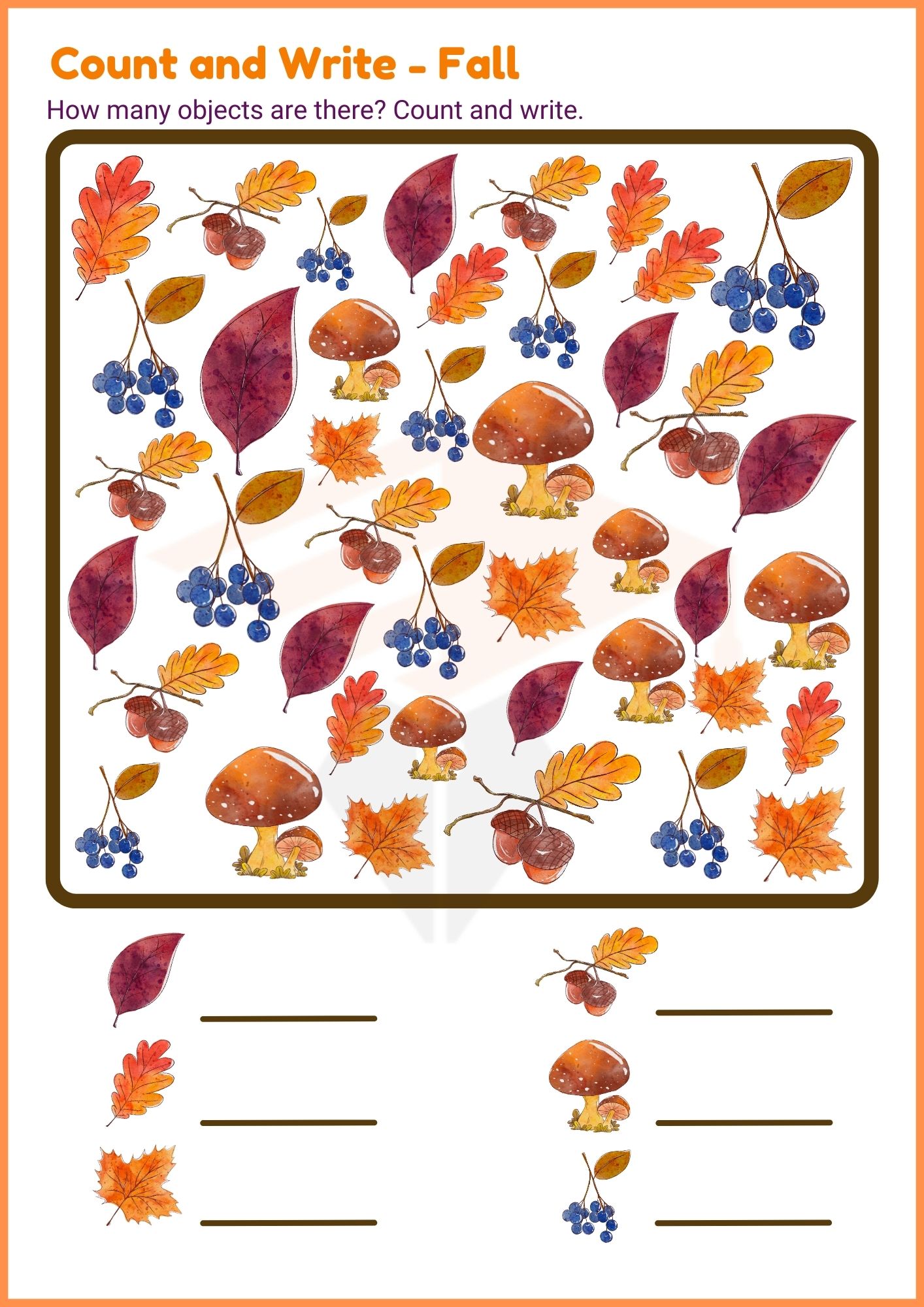 Kinder Math Worksheet Fall Fall Math Worksheets for Kindergarten