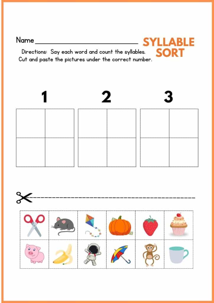 Cut and paste the pictures under the correct number worksheet