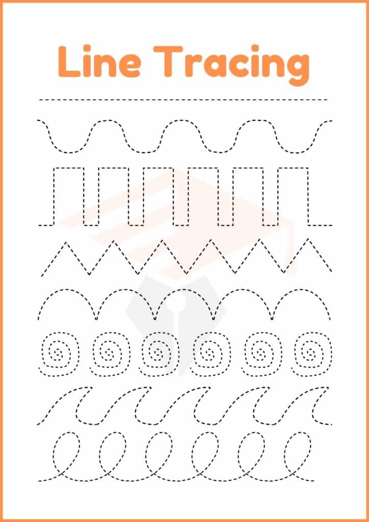 Line tracing worksheet for kindergarten