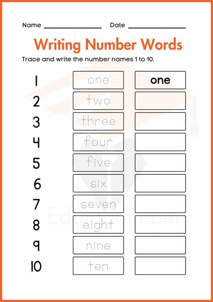 Trace and write number worksheets math for pre. 1