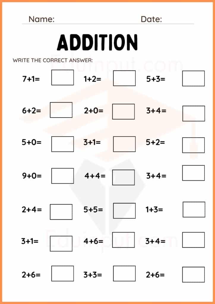 Image showing Addition worksheets for kindergarten
