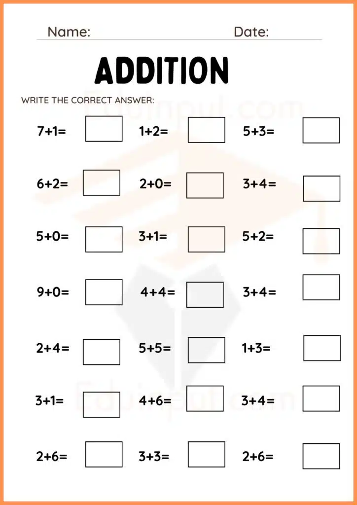 Image showing Addition worksheets for kindergarten