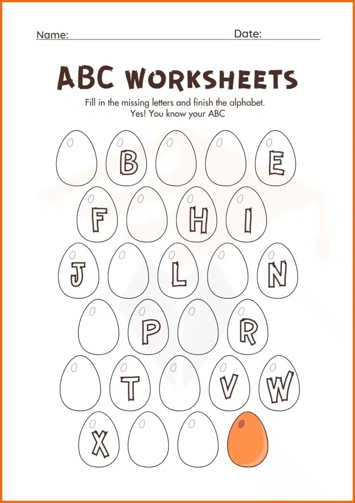 abc missing letters worksheeets