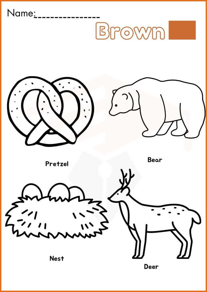 brown color coloring worksheets 7
