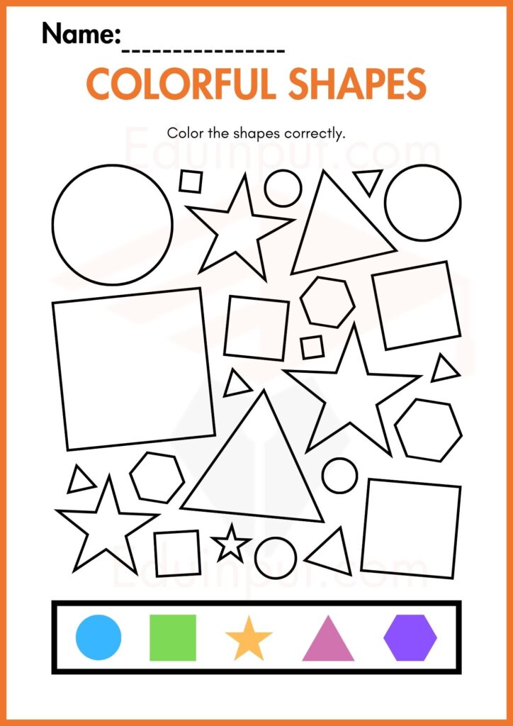Image showing Shapes worksheets for Kindergarten