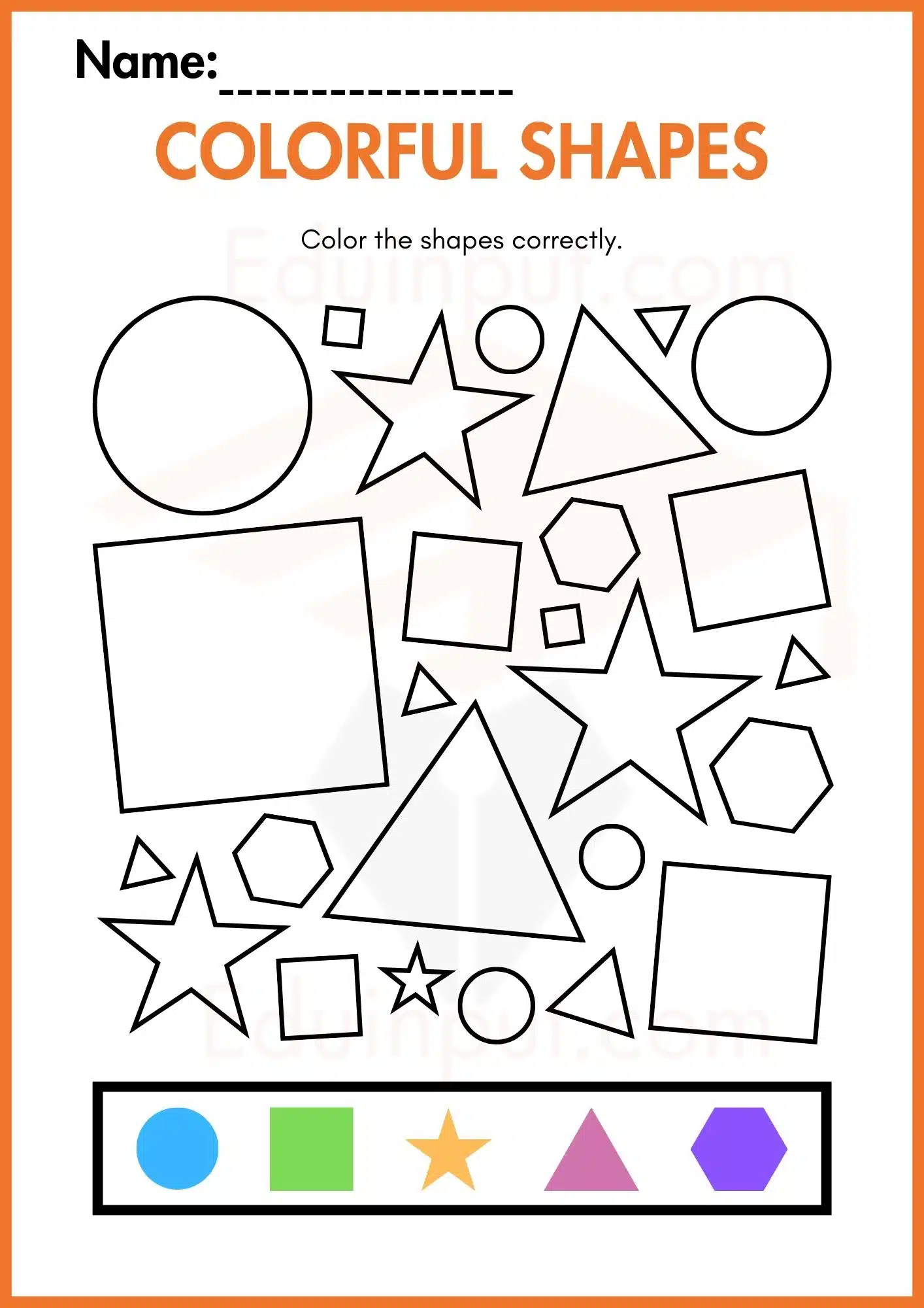 Shapes worksheets for Kindergarten