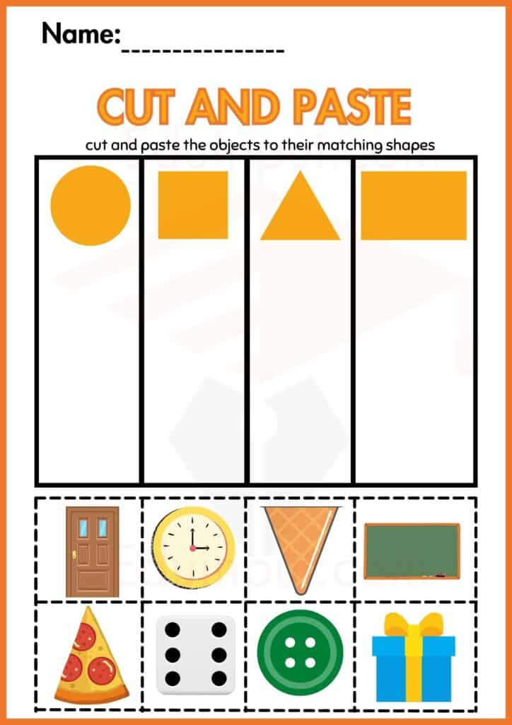cut and past shape worksheets 1