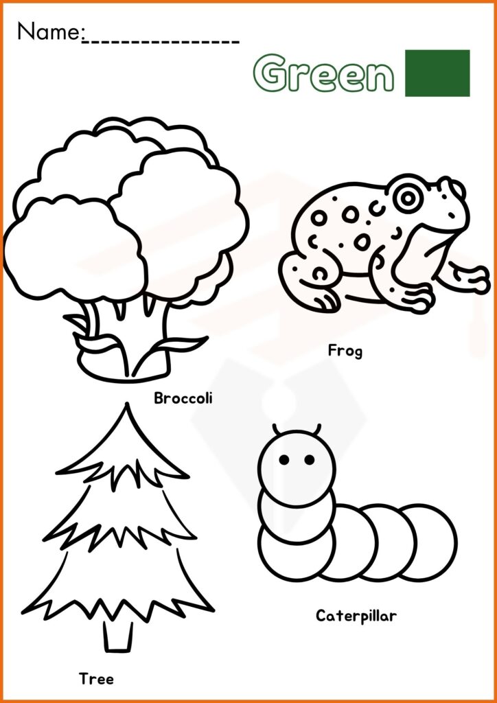 green color coloring worksheets 3