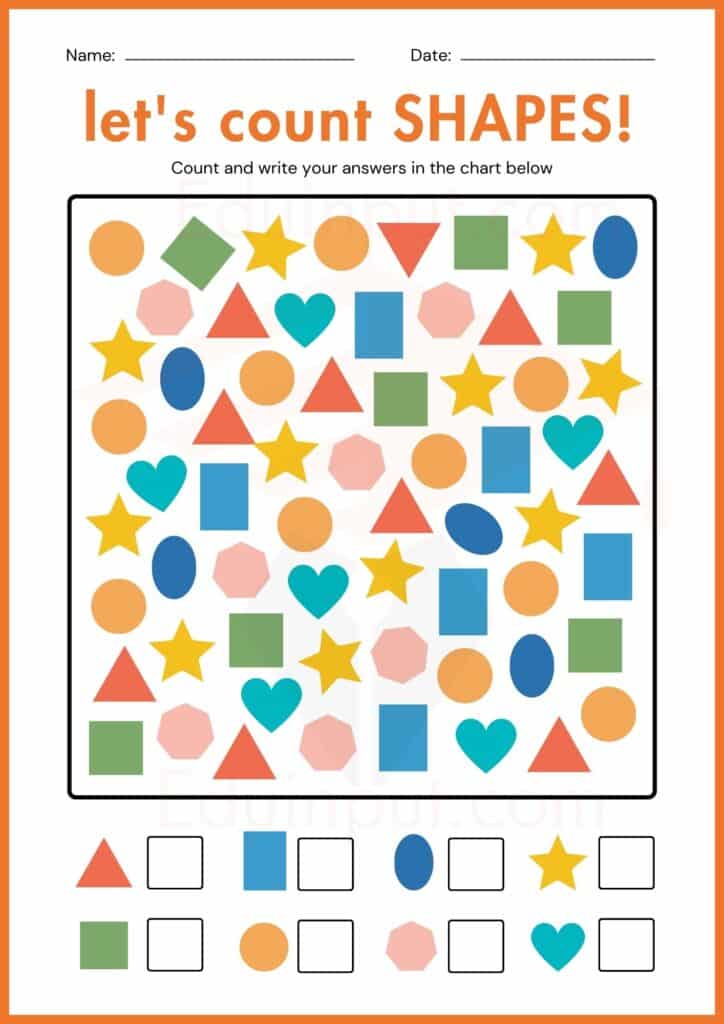 lets count shape worksheets 4