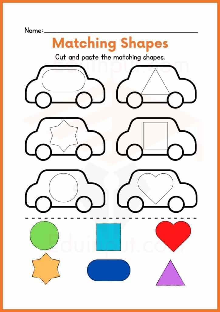 matching shape worksheets for kindergarten 2