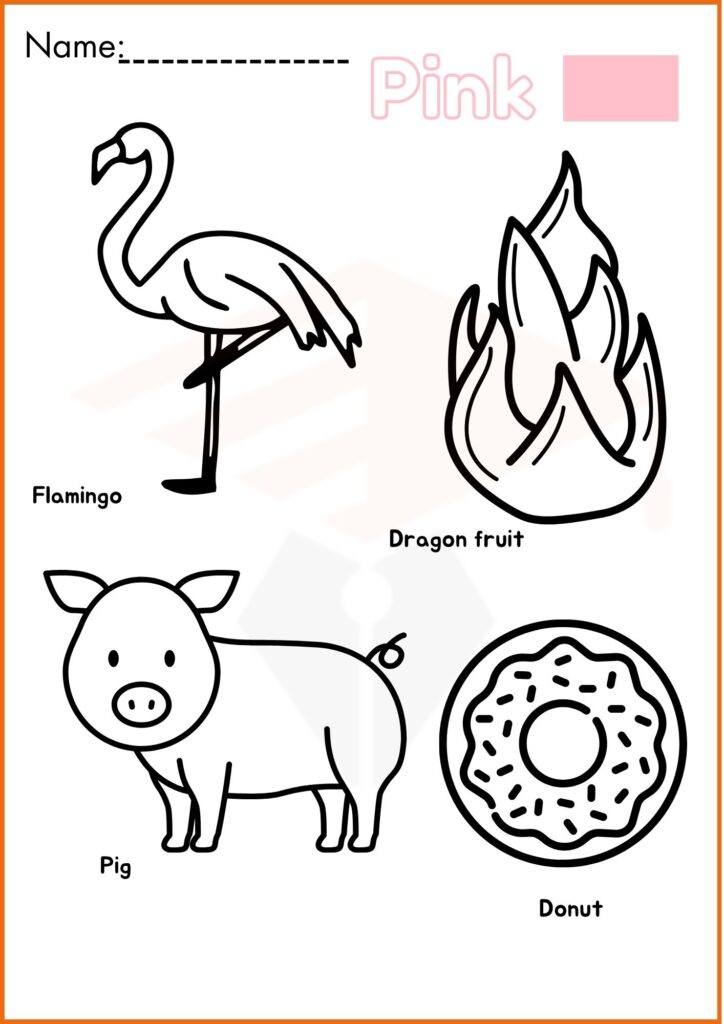 pink color coloring worksheets 6