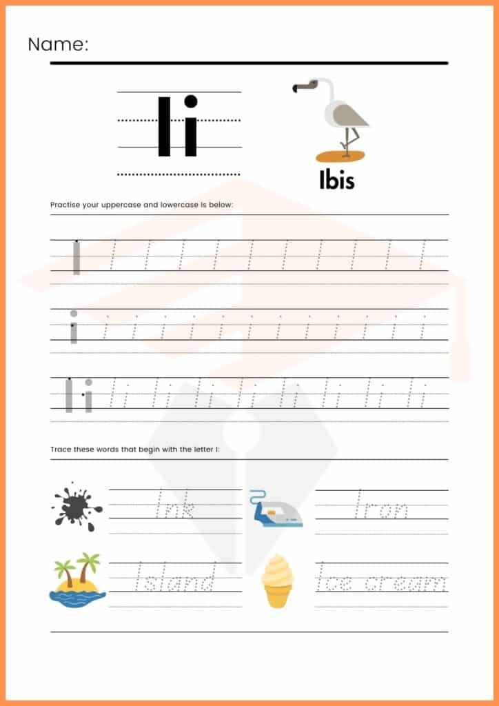 practice the upper and lower letter i worksheets 3