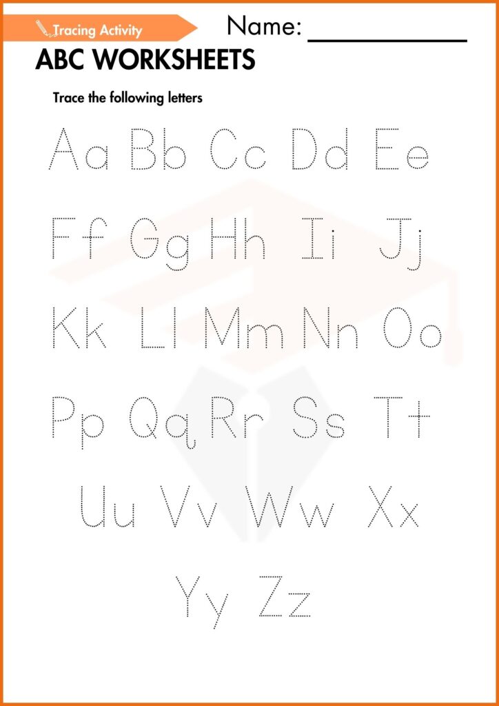 trace the following letter abc worksheets 4