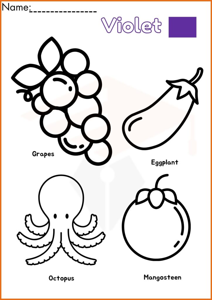 violet color coloring worksheets 5