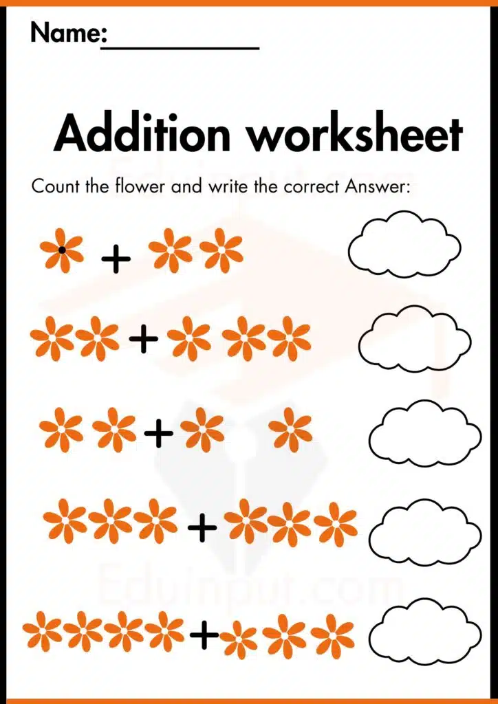Count the flower and write the correct Answer worksheets 2