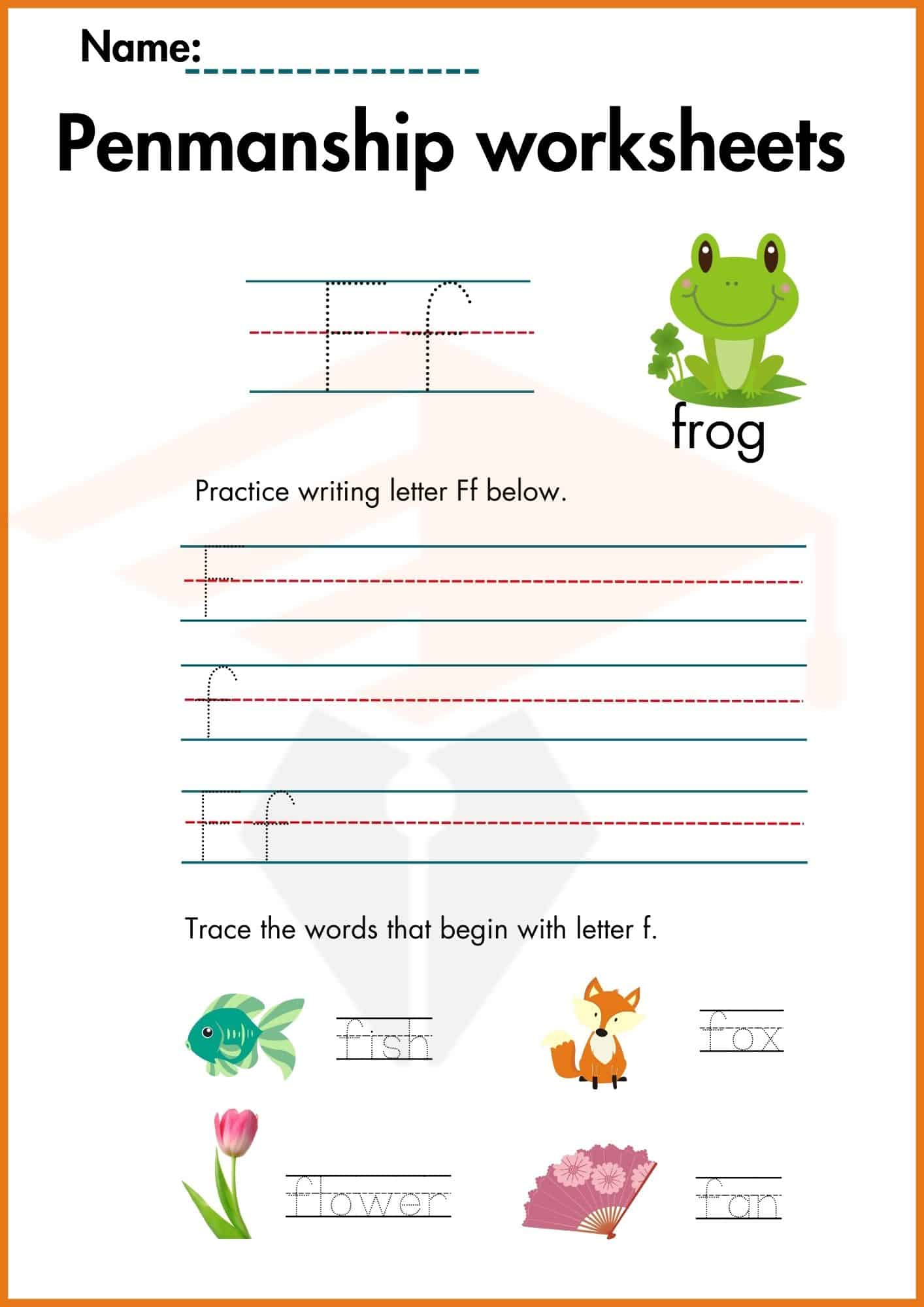 Penmanship worksheets for kindergarten