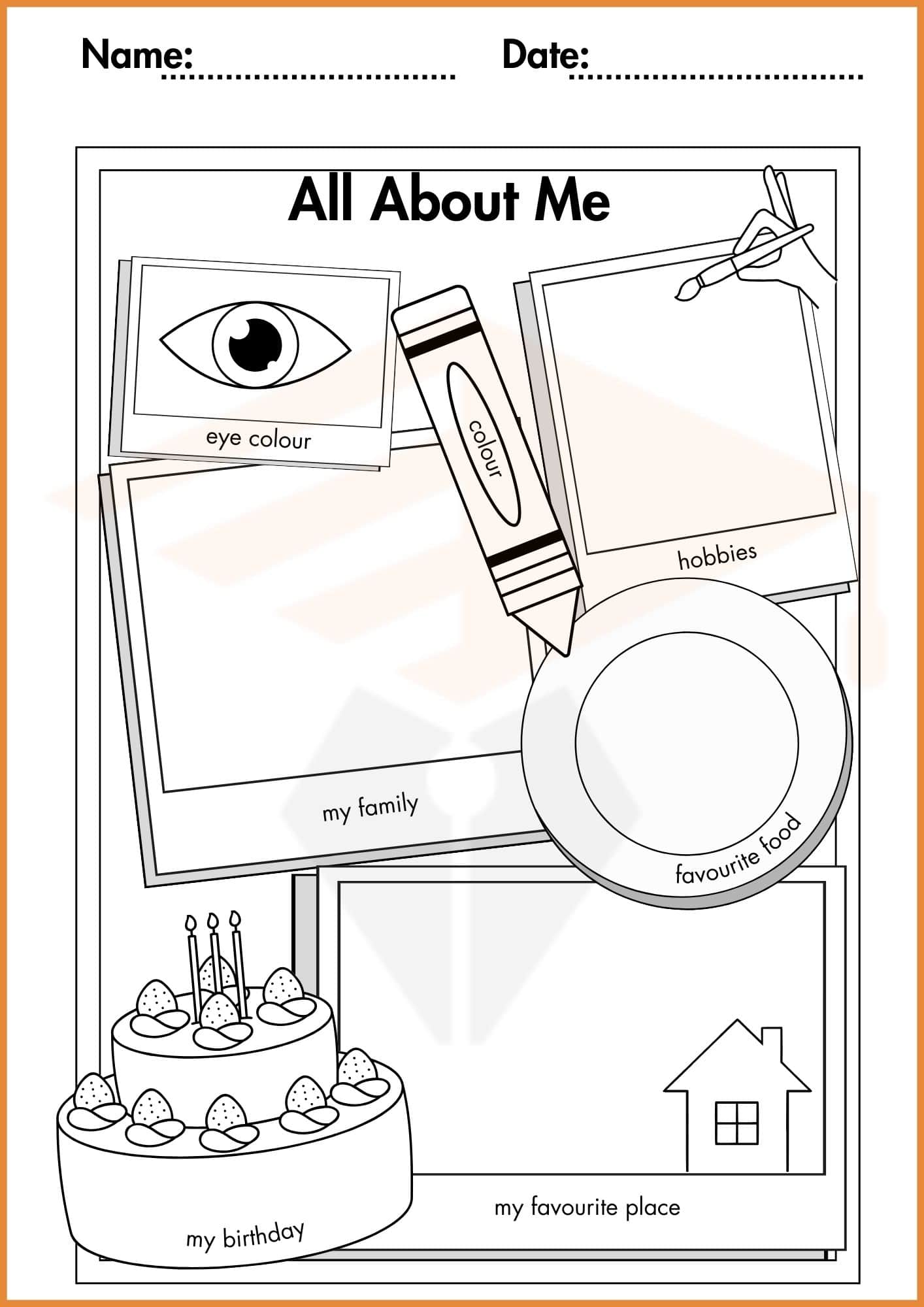 All about me Worksheets for Kindergarten