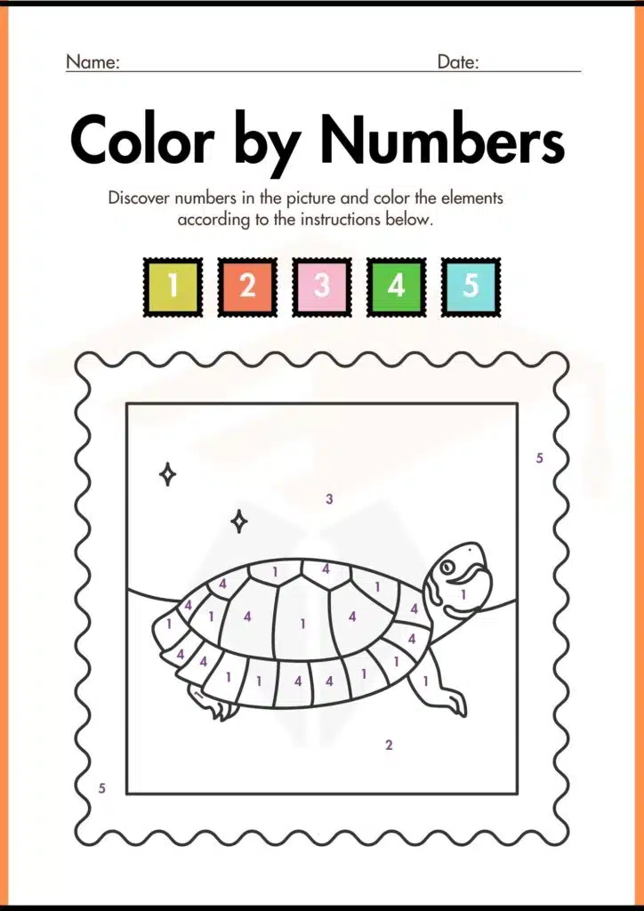 Image showing Color by Numbers worksheets for Kindergarten