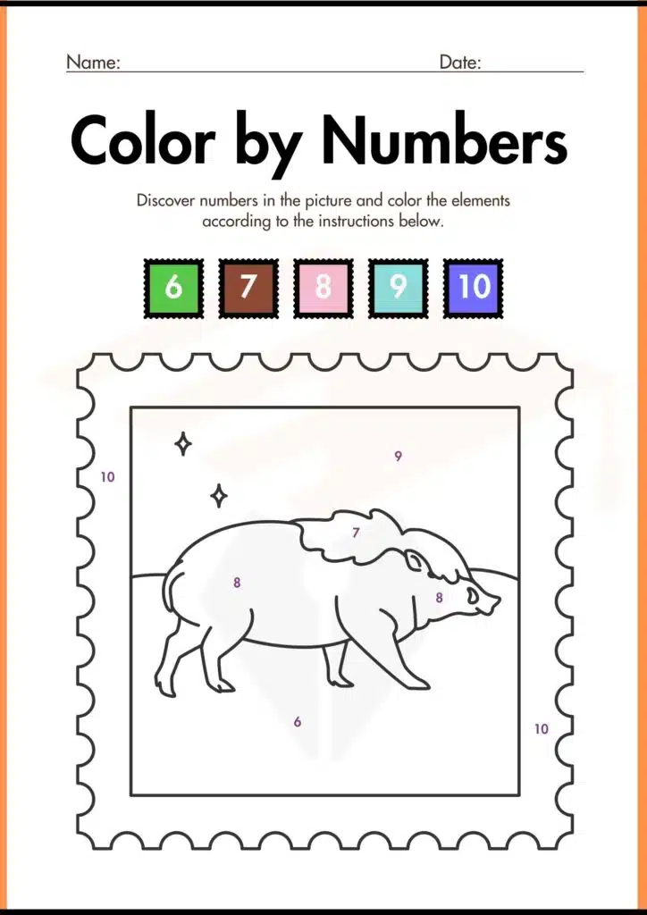 color by number worksheets for kindergarten 2
