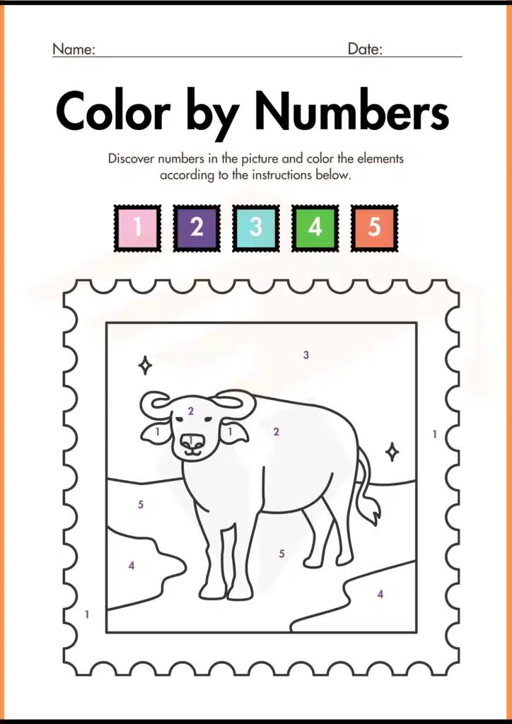 color by number worksheets for kindergarten 3