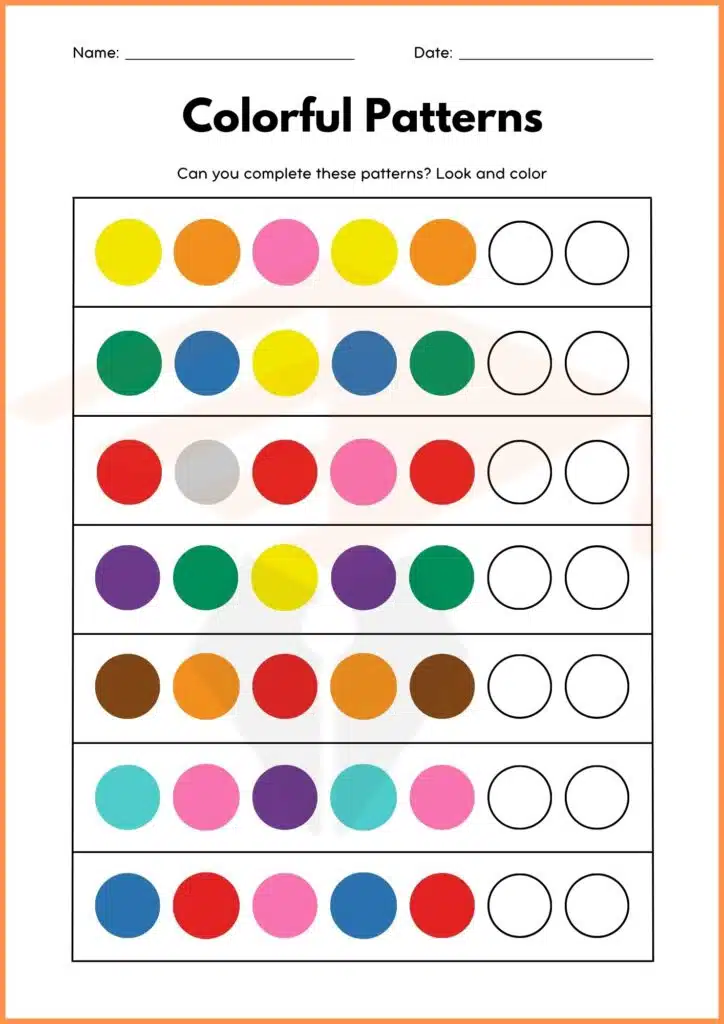 complte pattern worksheets 4