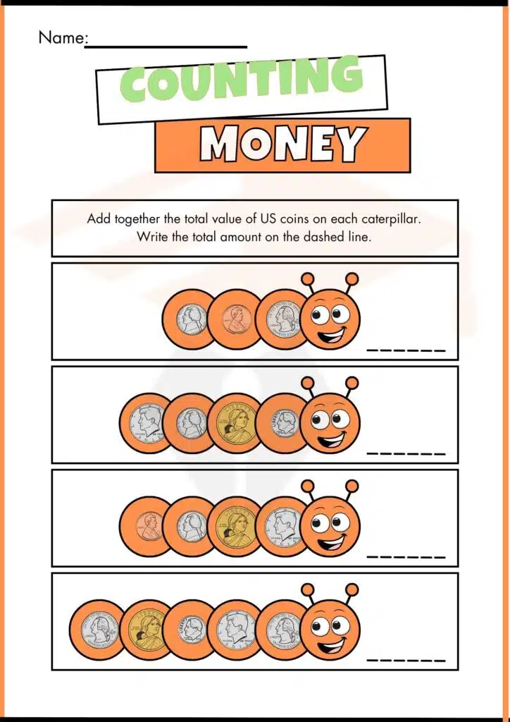 counting money worksheets 2