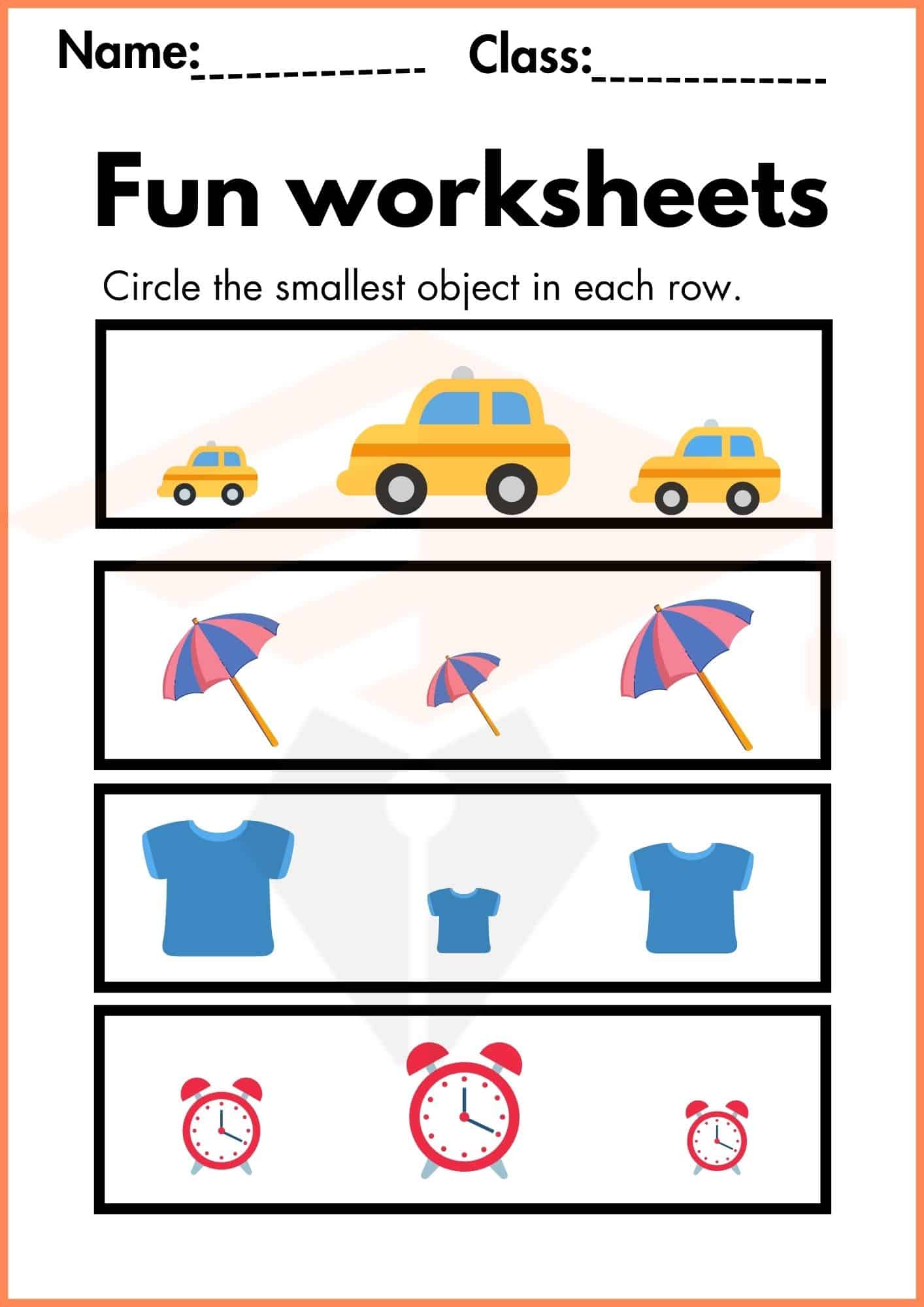 Fun worksheets for kindergarten