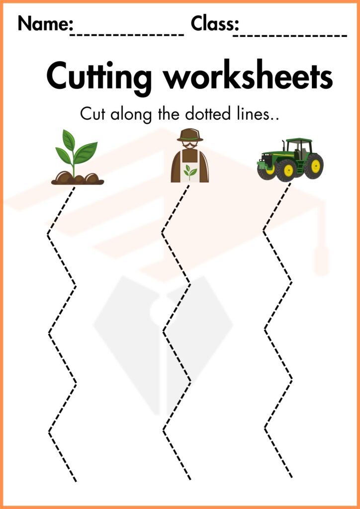 Image showing Cutting Worksheets for Kindergarten