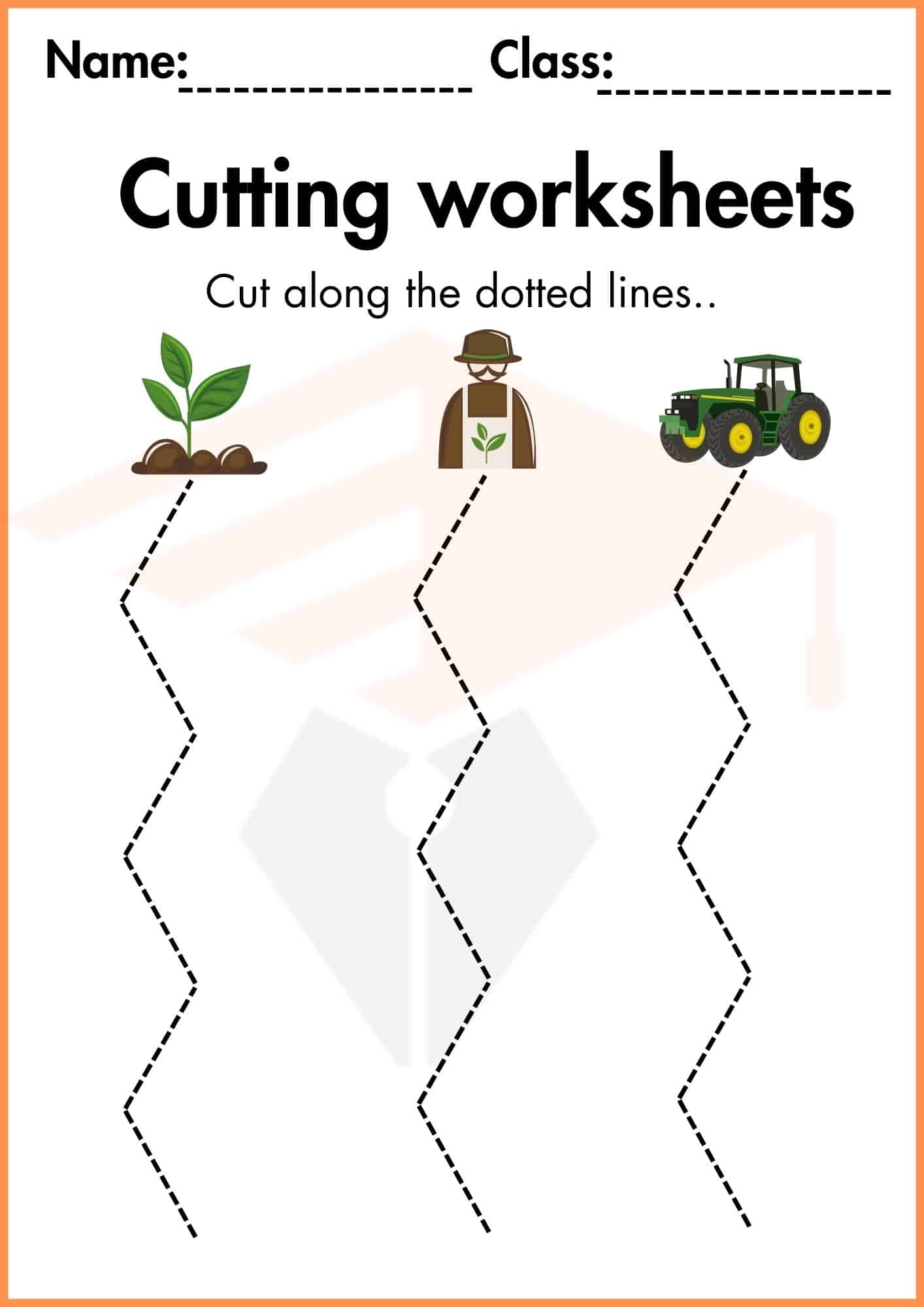 Cutting Worksheets for Kindergarten