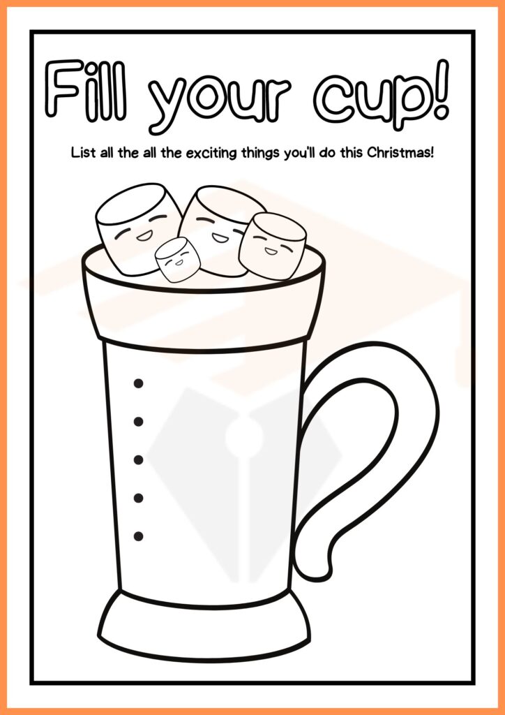 fill the cup christmas activities worksheets 3