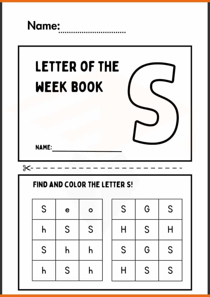find and color the s letter worksheets 4