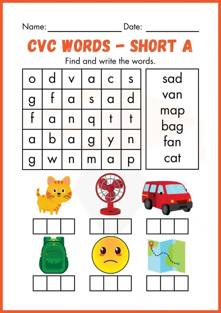 find and write the word cvc words worksheets 3