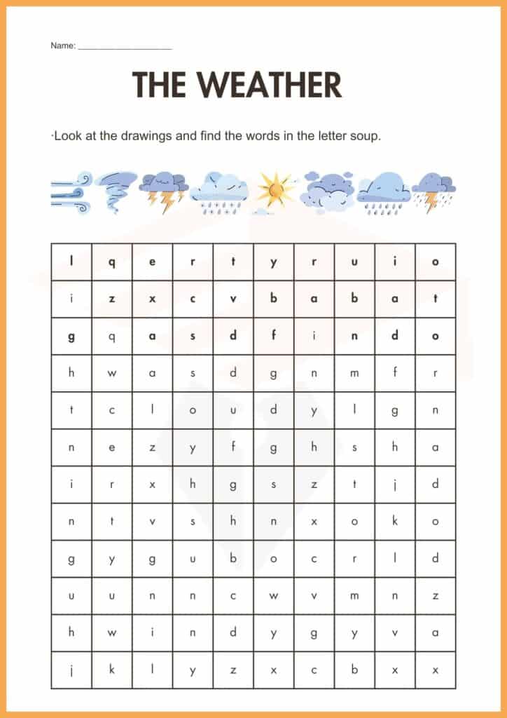 find word the weather worksheets 3