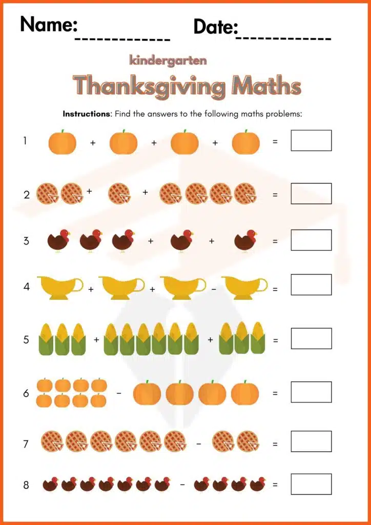Image showing Thanksgiving worksheets for kindergarten