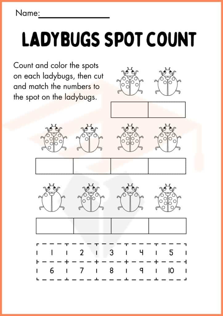 ladybugs spot count fun worksheets 5