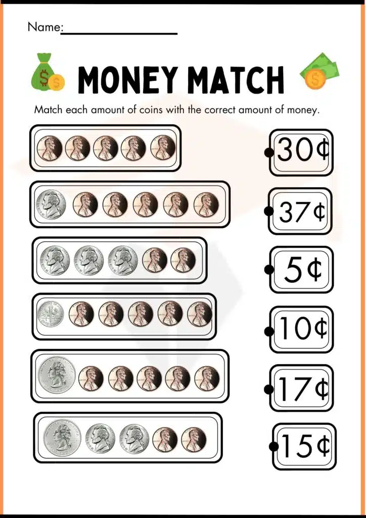 match money worksheets 3