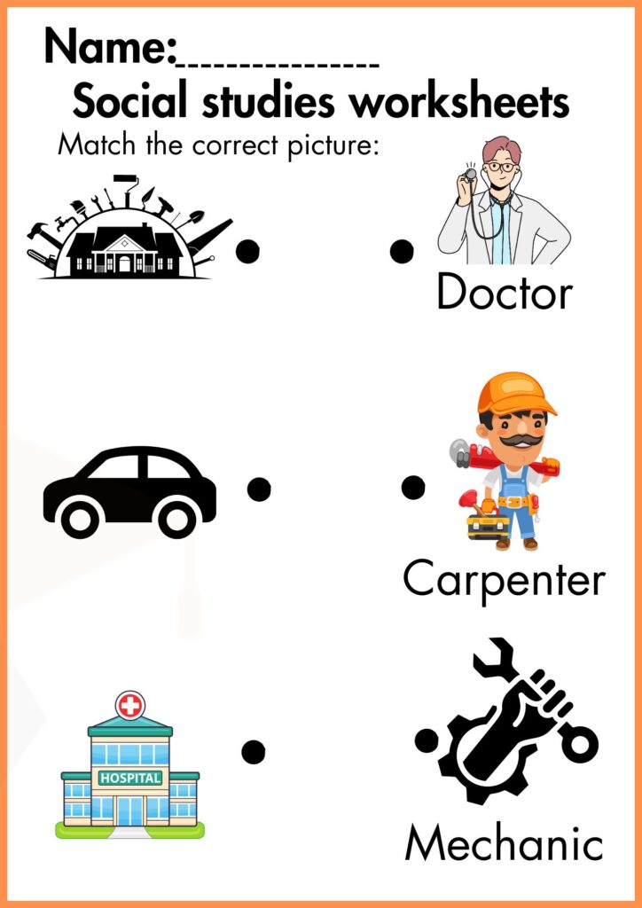 match the social studies worksheets 1