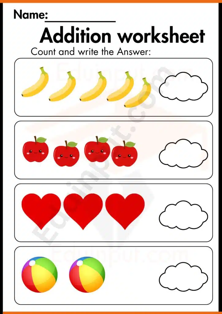 Image showing Picture Addition worksheets for kindergarten