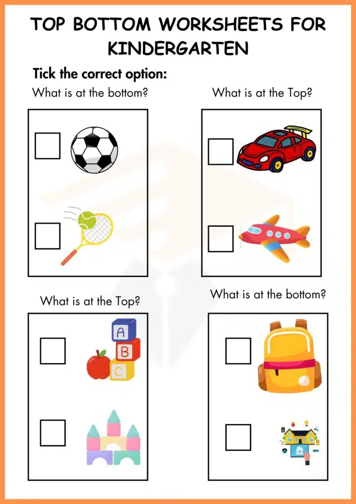 tick the correct option top and bottom worksheets 2