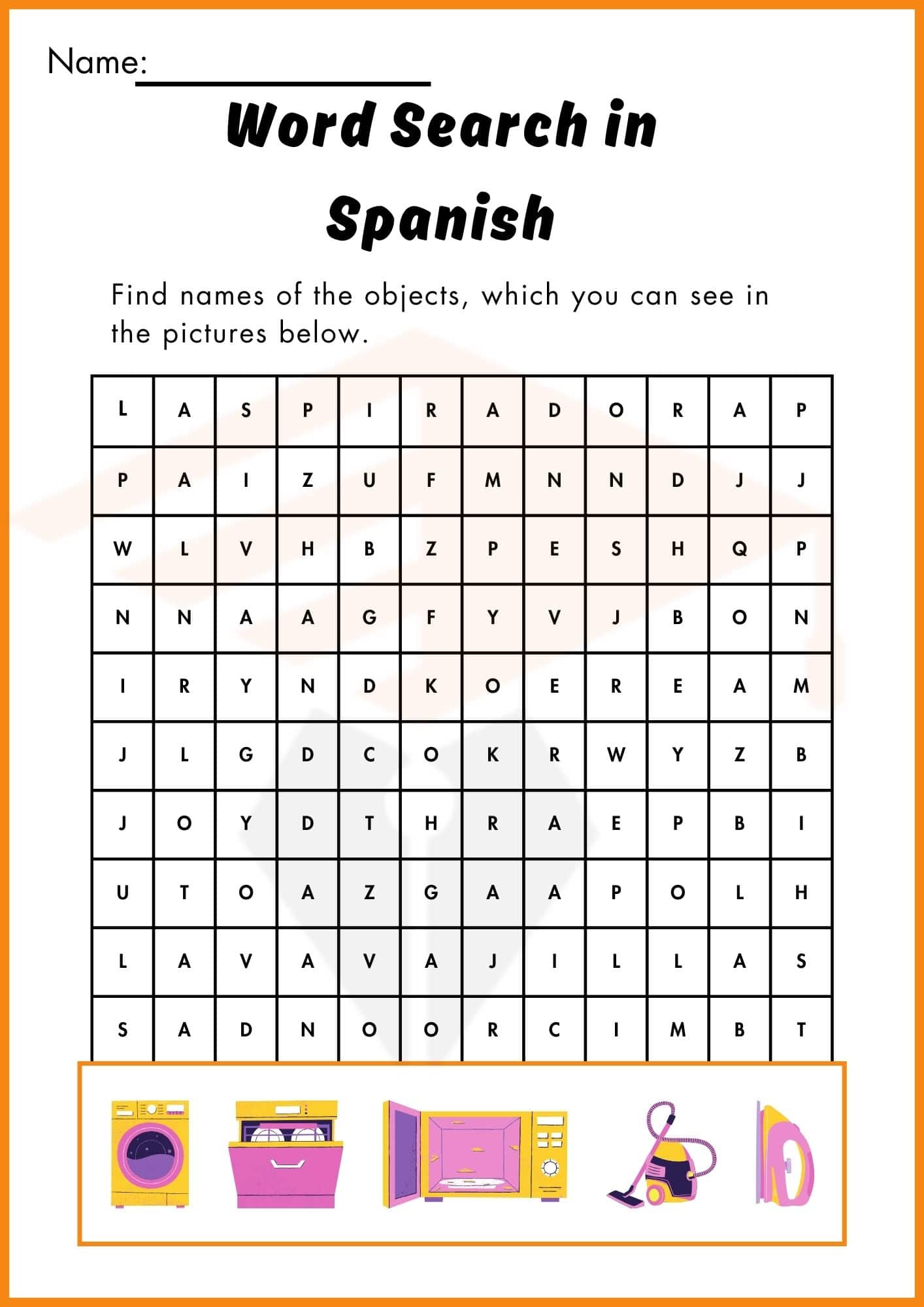 Spanish worksheets for Kindergarten