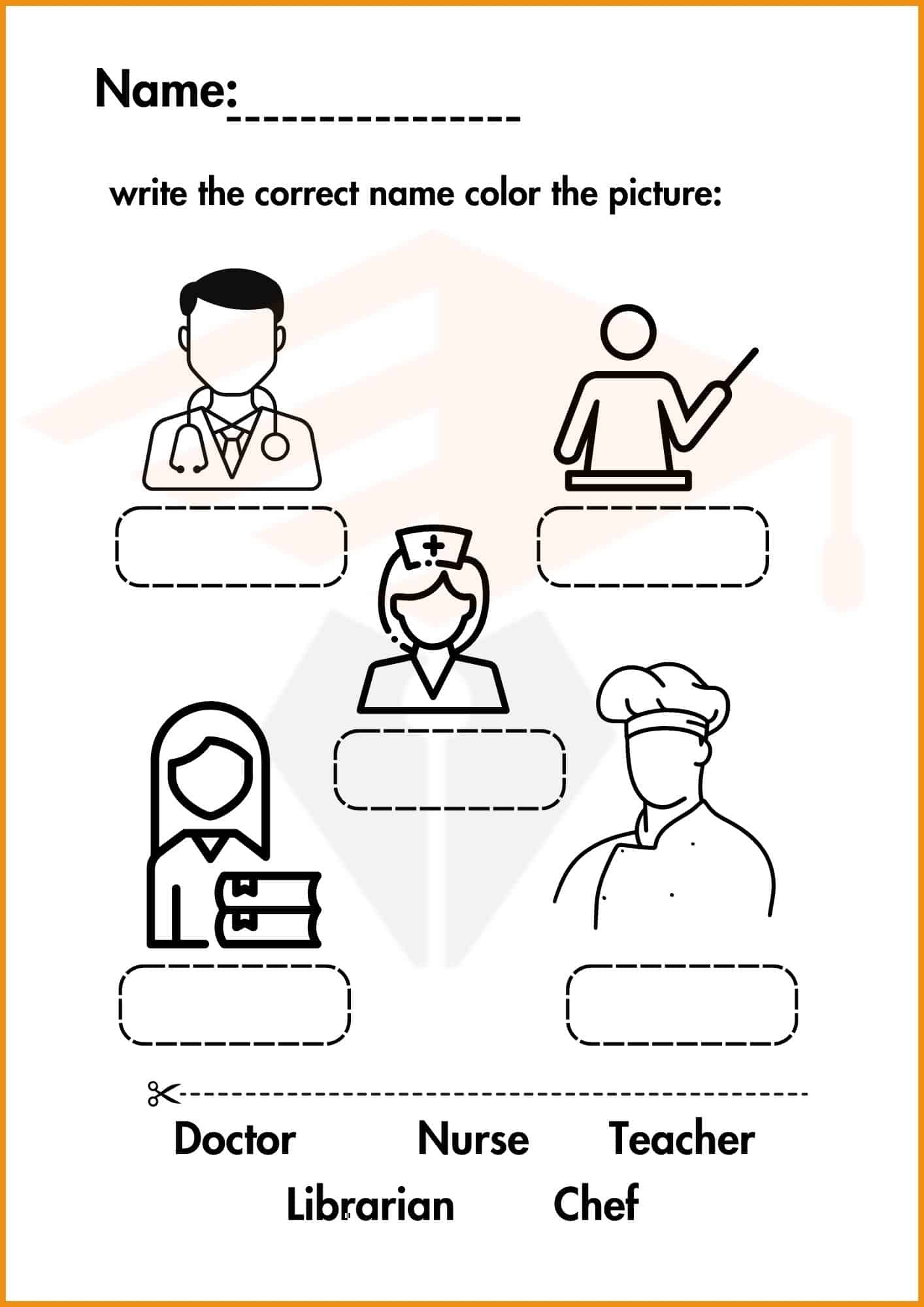 Preschool community helpers worksheets for kindergarten
