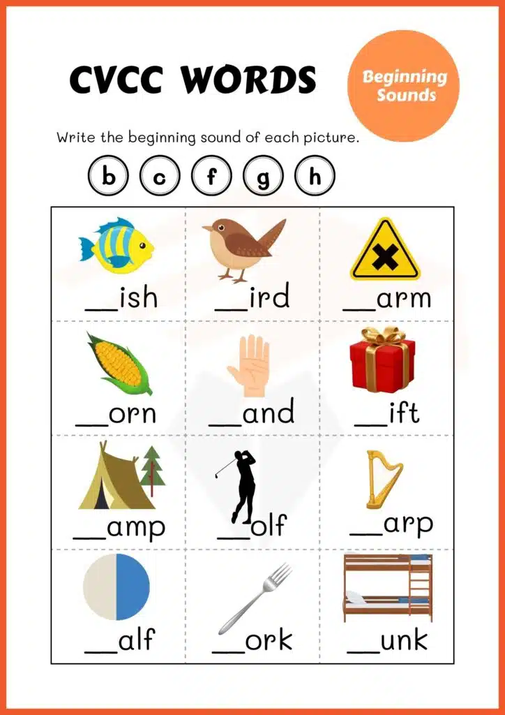 write the beginning sound cvc word worksheets