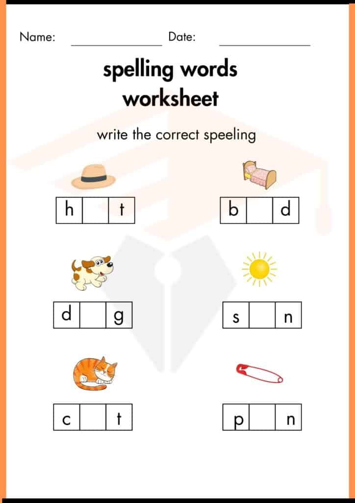 write the correct spelling worksheets2