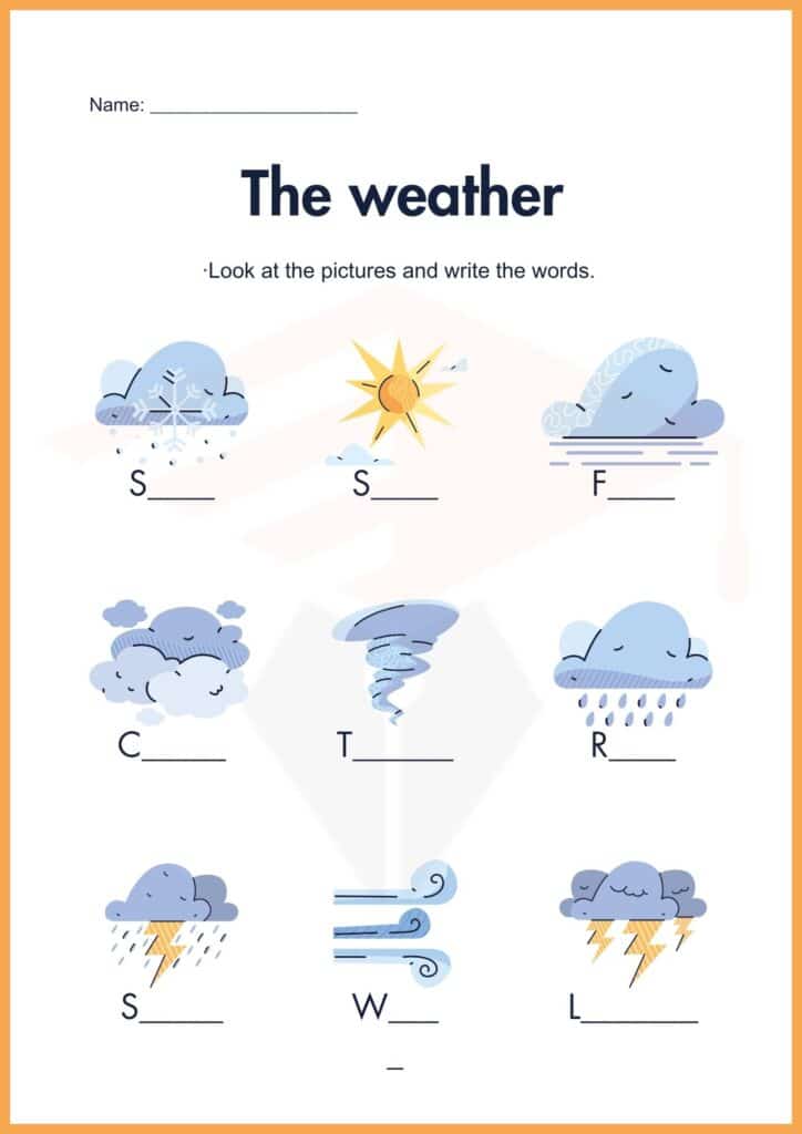 write the word weather worksheets 4