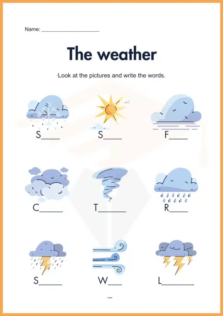 write the word weather worksheets 4