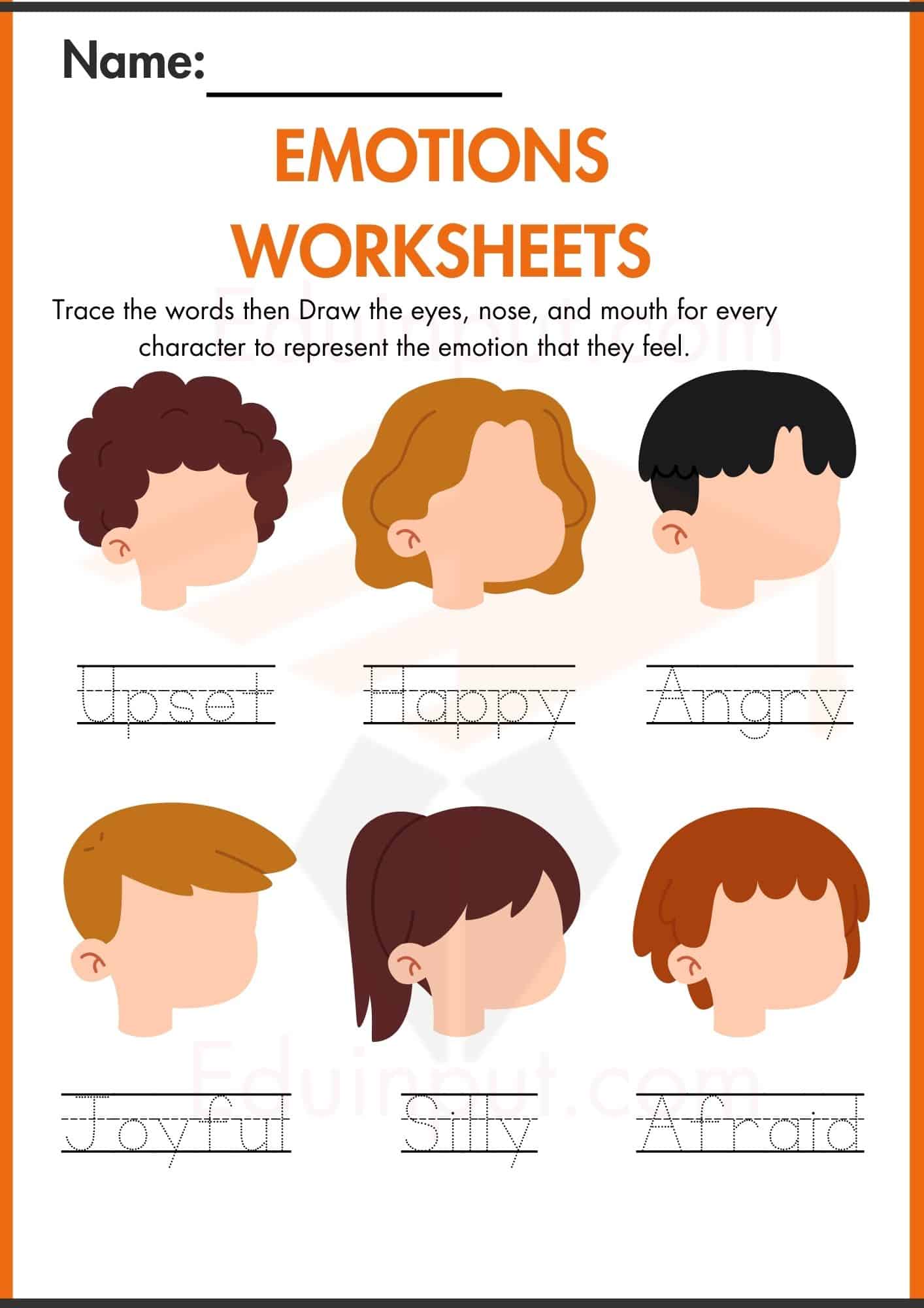 Emotions Worksheets For Kindergarten