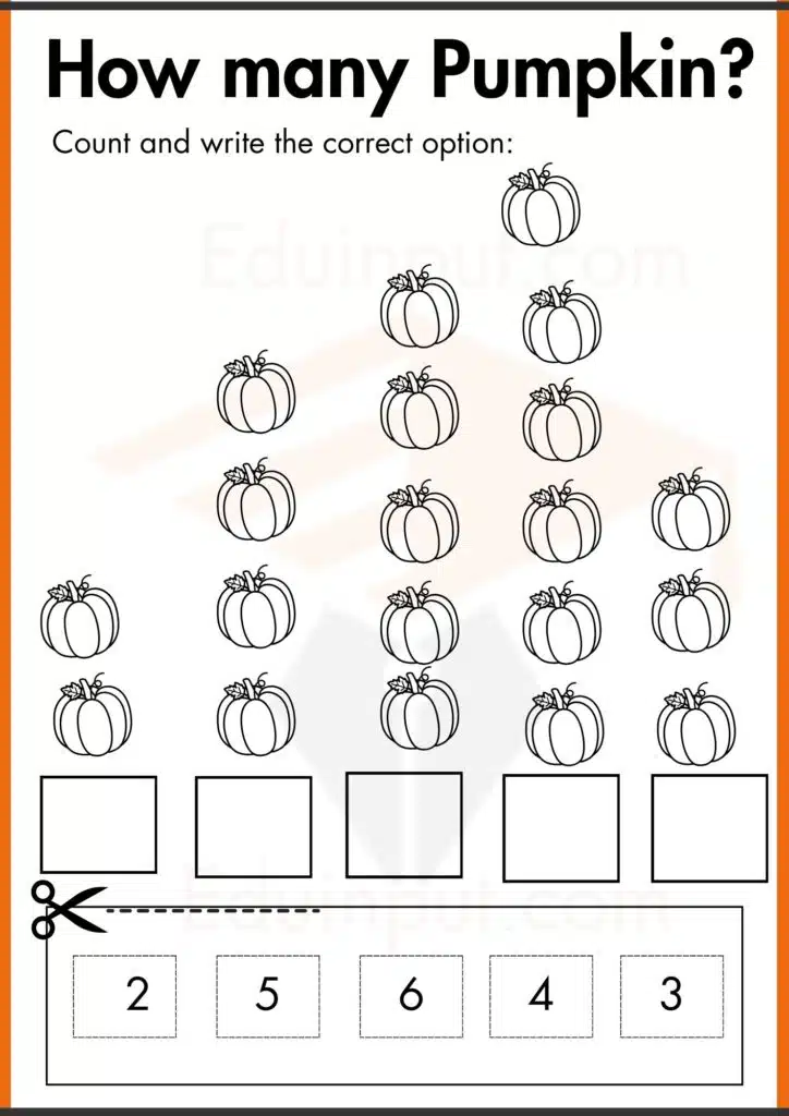 Image showing Pumpkin Worksheets for Kindergarten